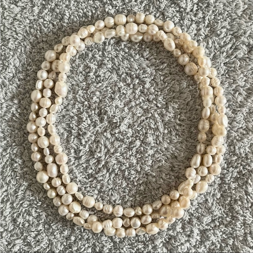 Honora Cultured Pearl 60" Endless Strand Necklace White